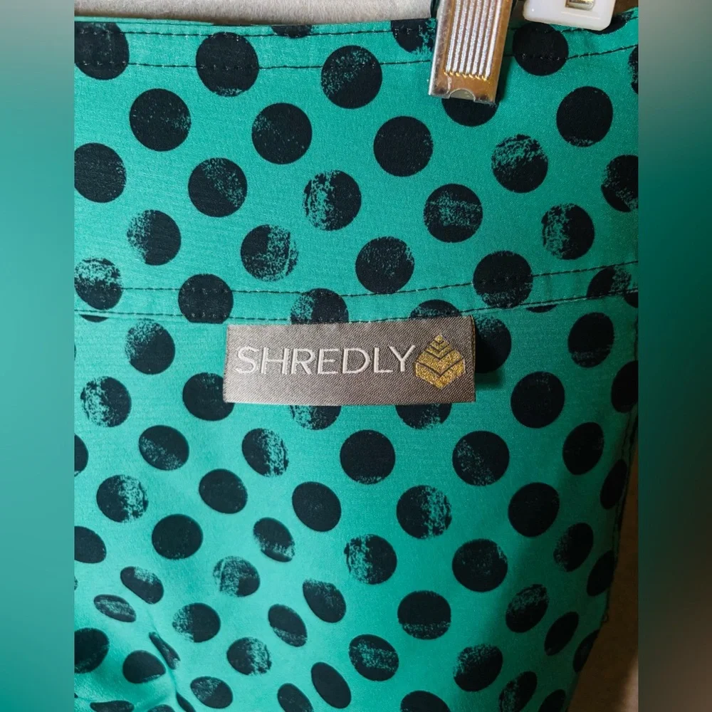 Shredly Polka Dot Bike Shorts - Teal and Black